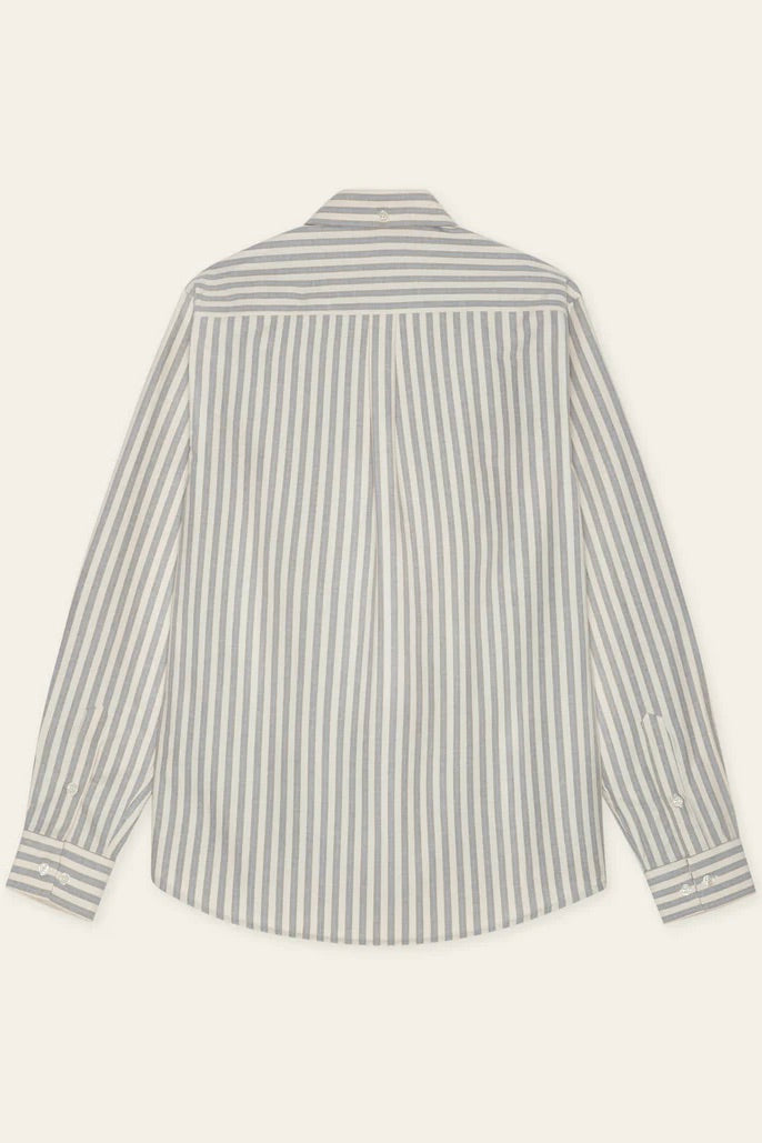 LES DEUX Konrad Stripe Oxford Shirt Eggnog White - Dale