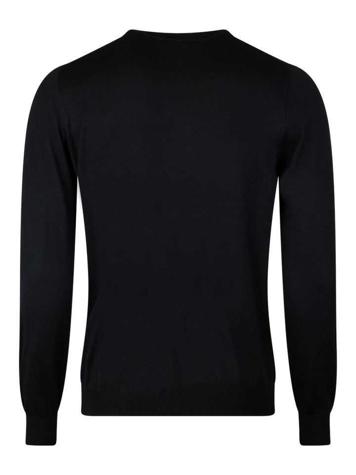 Silk Cashmere Knitted Crew Black