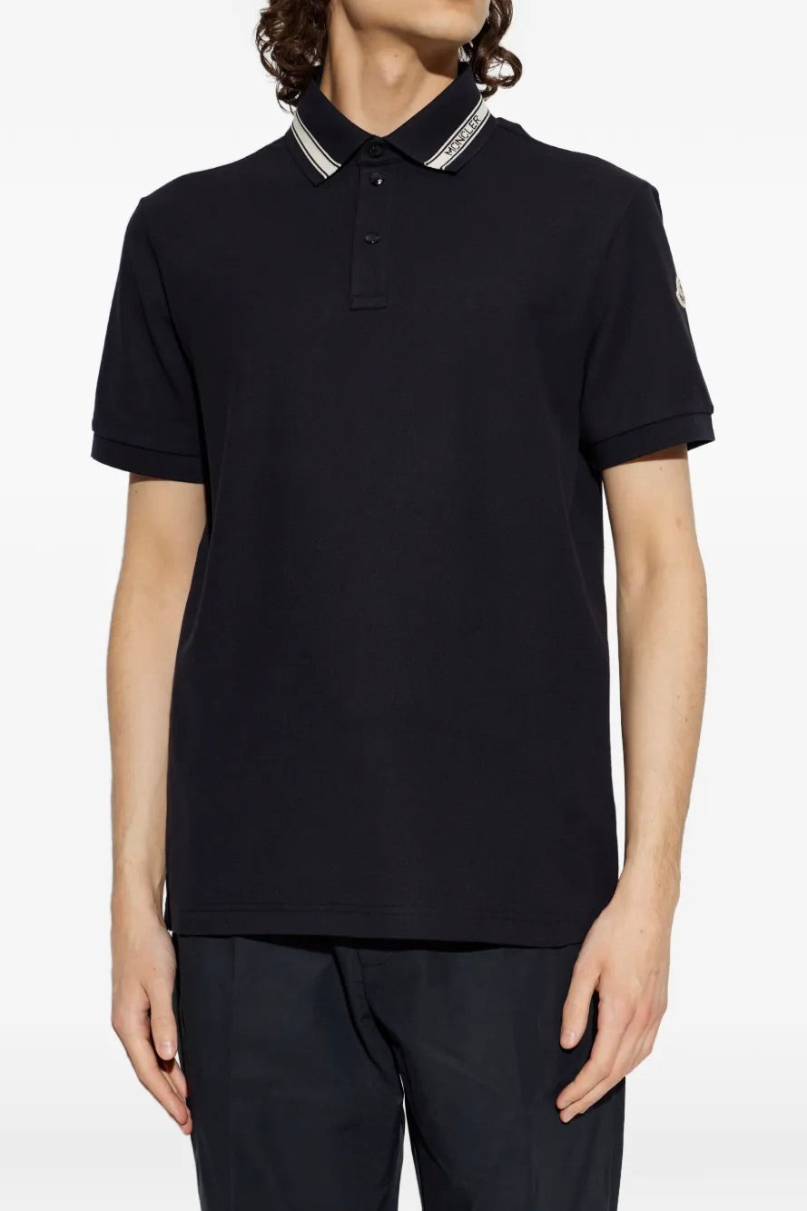 Cotton Piquet Polo Shirt Navy Blue