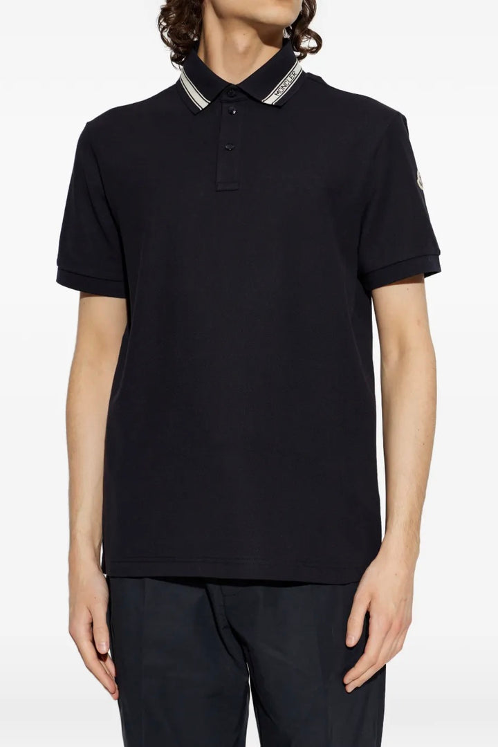 Cotton Piquet Polo Shirt Navy Blue