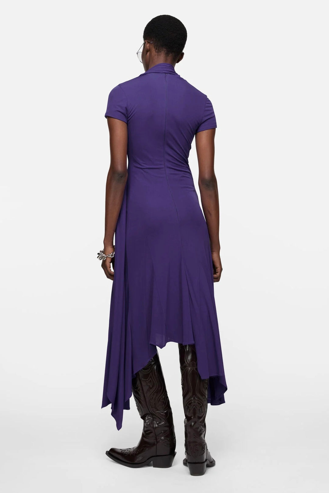 Layered Midi Dress Deep Purple