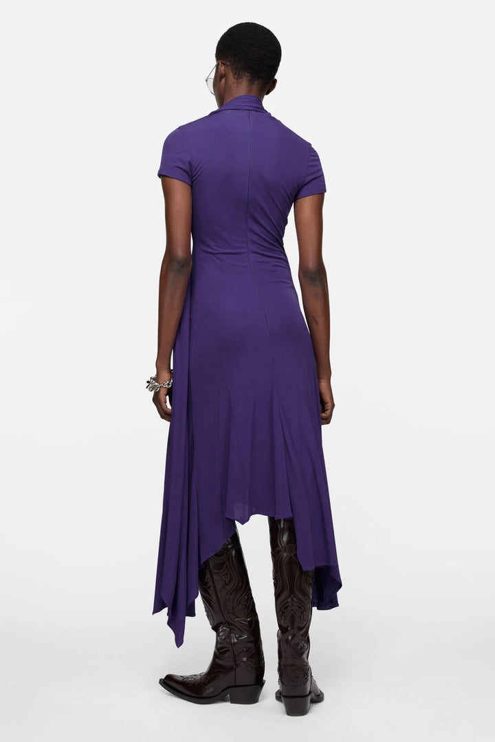Layered Midi Dress Deep Purple