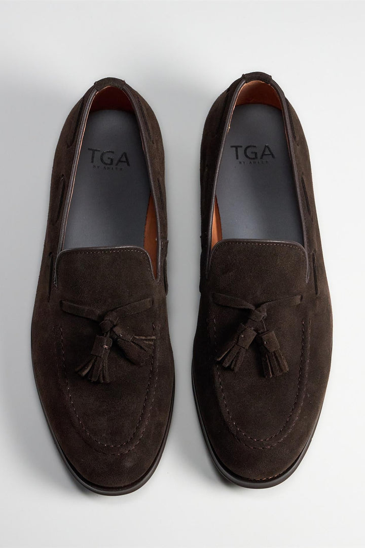 1037 Suede Loafer Dark Brown