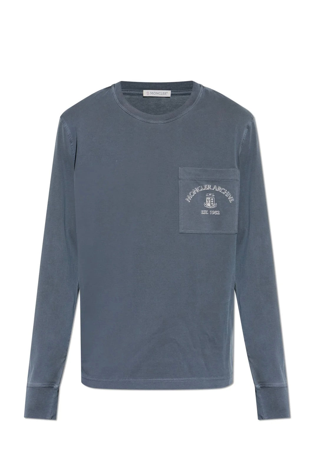 Moncler Logo Printed Long-Sleeve T-Shirt Pastel Blue