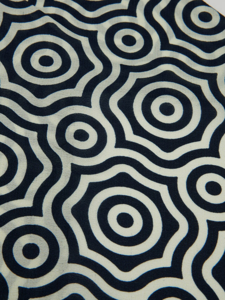PRINTED SILK ASCOT Light Indigo