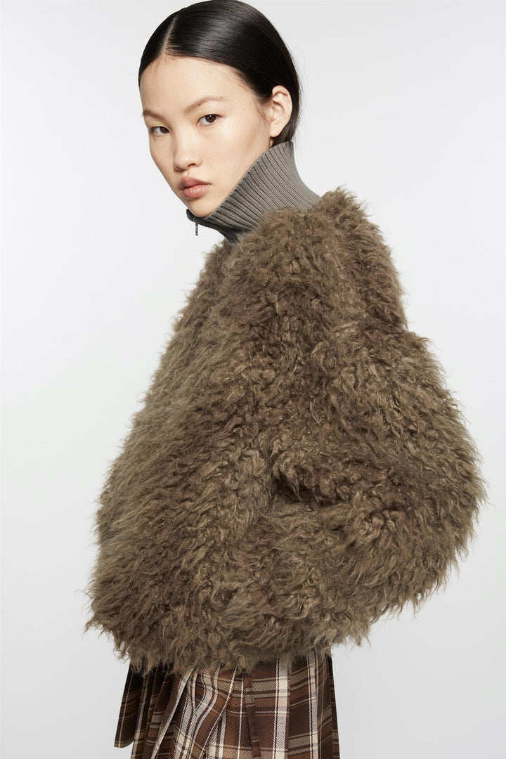 Furry Jacket Mud Brown