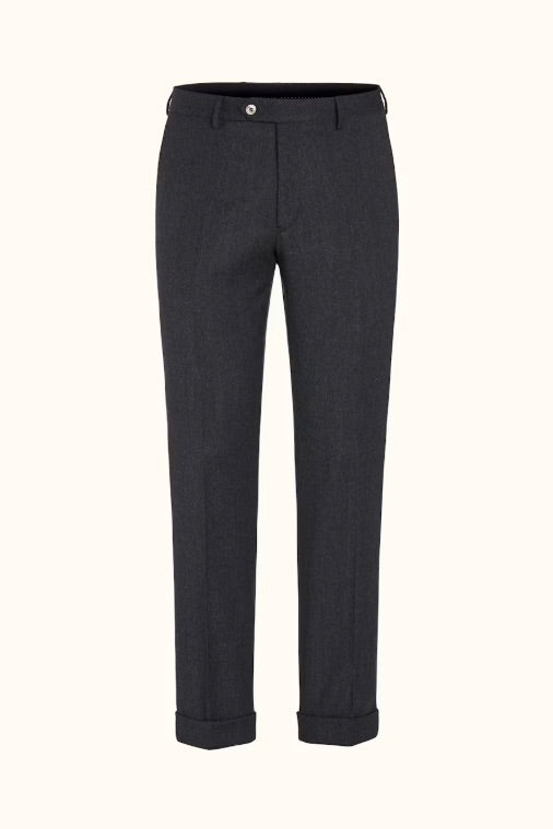 Dandy Turn Up Trousers Dark Grey
