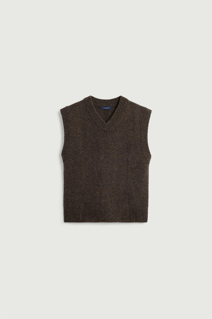 Karl Merino Pullover Vest Marron Chine