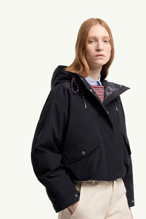 MONCLER Eucalyptus Hooded Short Down Jacket Navy - Dale