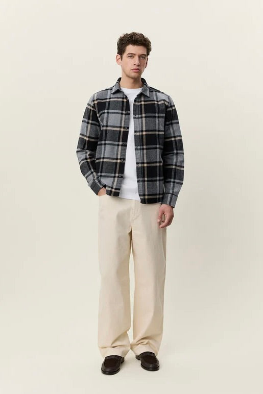Check Flannel Shirt Grey Melange