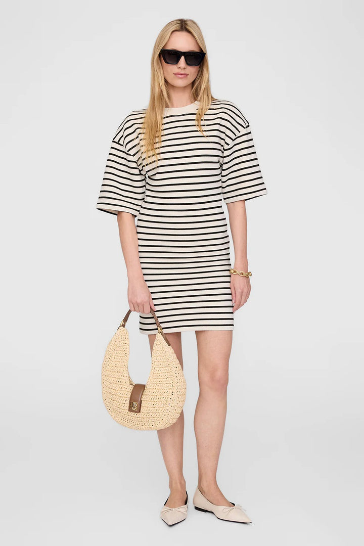 Mona Dress Black Stripe