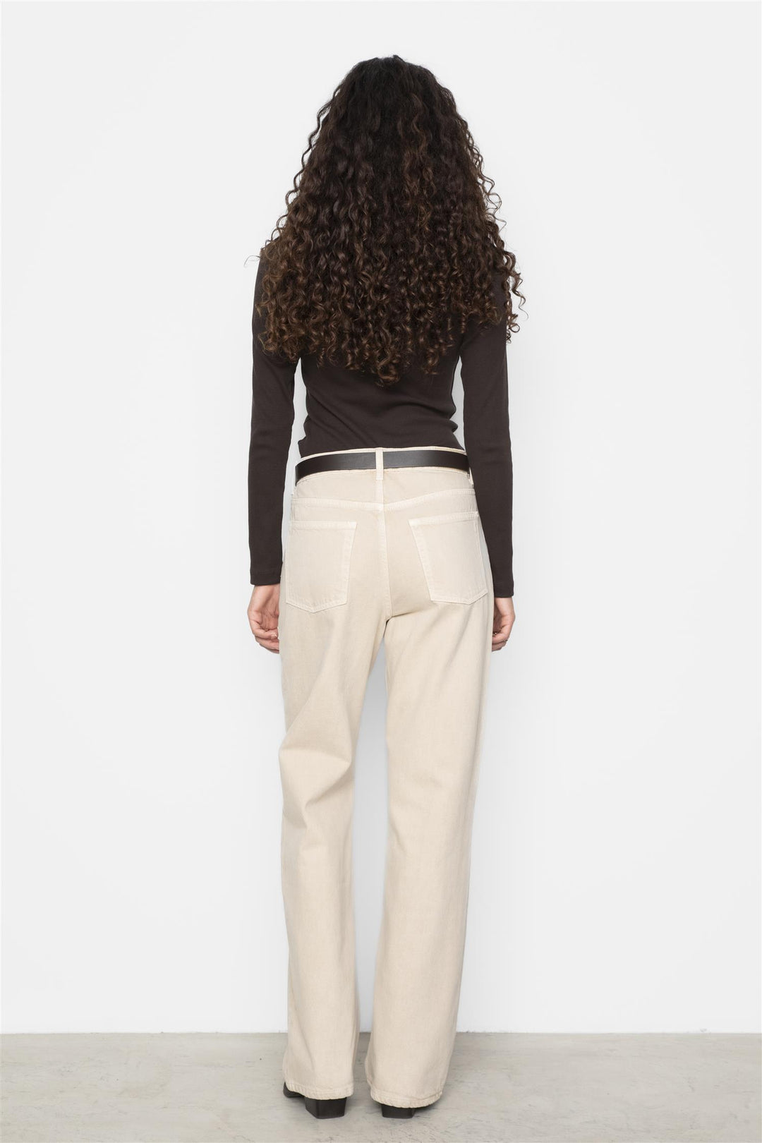 Petronella Rib Boatneck Dark Brown