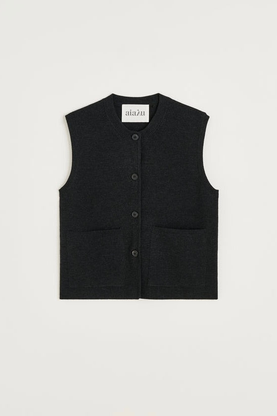 Elva Knitted Vest Antracite