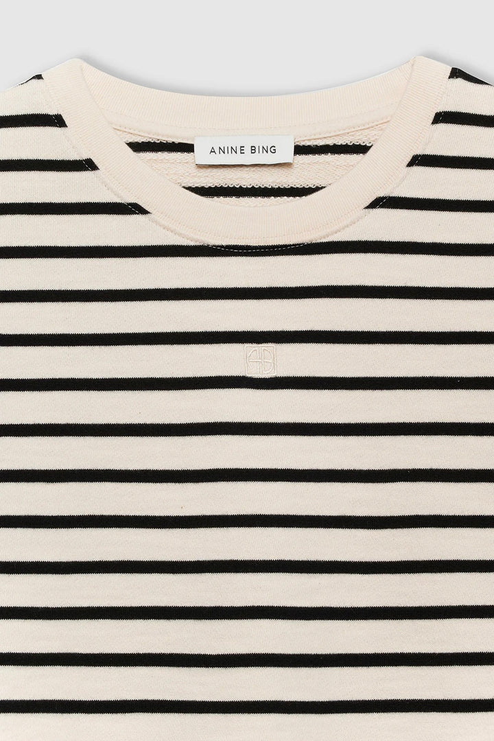 Myers Cropped Tee Black Stripe