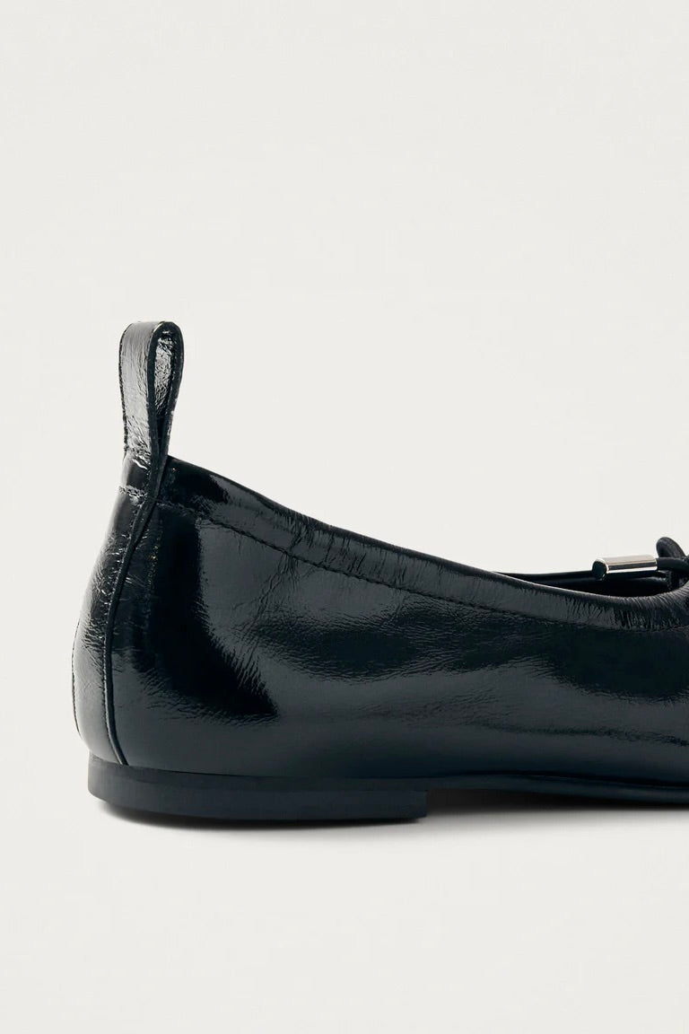 Rosalind Onix Black Leather Ballet Flats