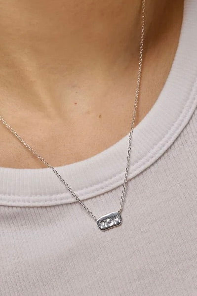 Mom Necklace Silver