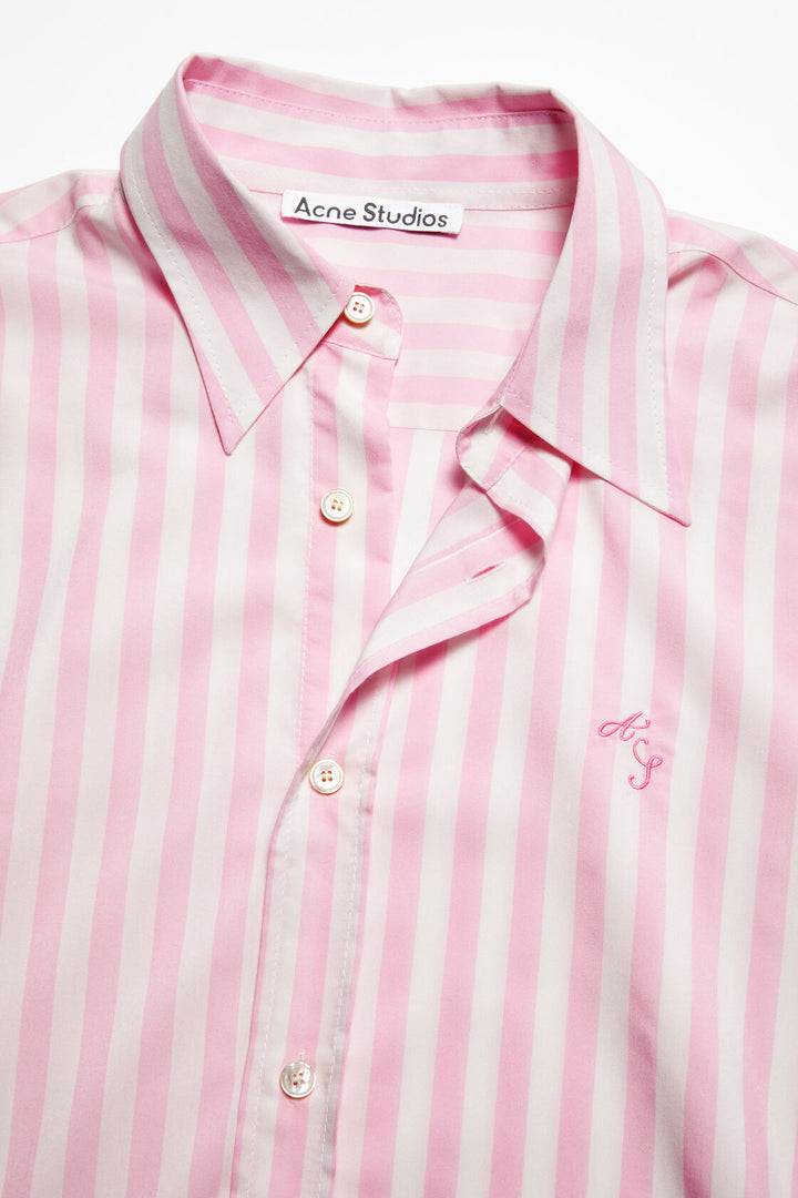 STRIPE BUTTON-UP SHIRT PINK