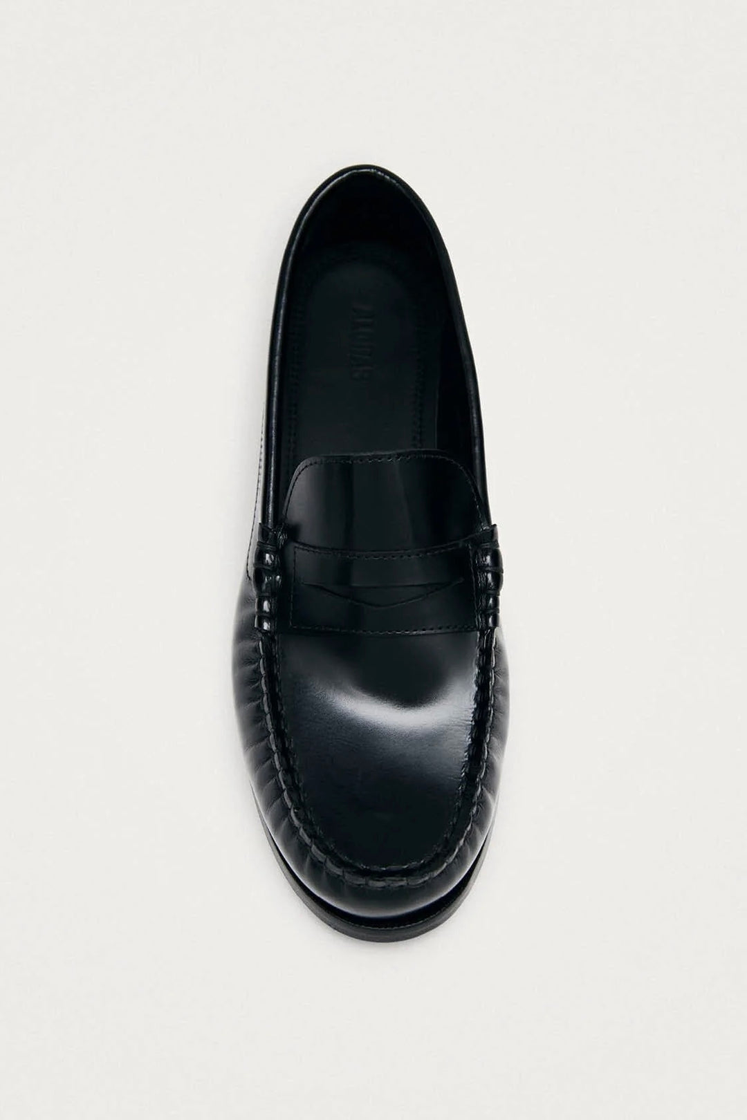 Rivet Black Leather Loafers