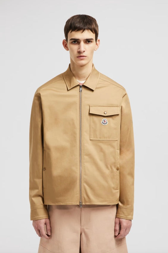 Cotton Gabardine Zip-Up Shirt Jacket