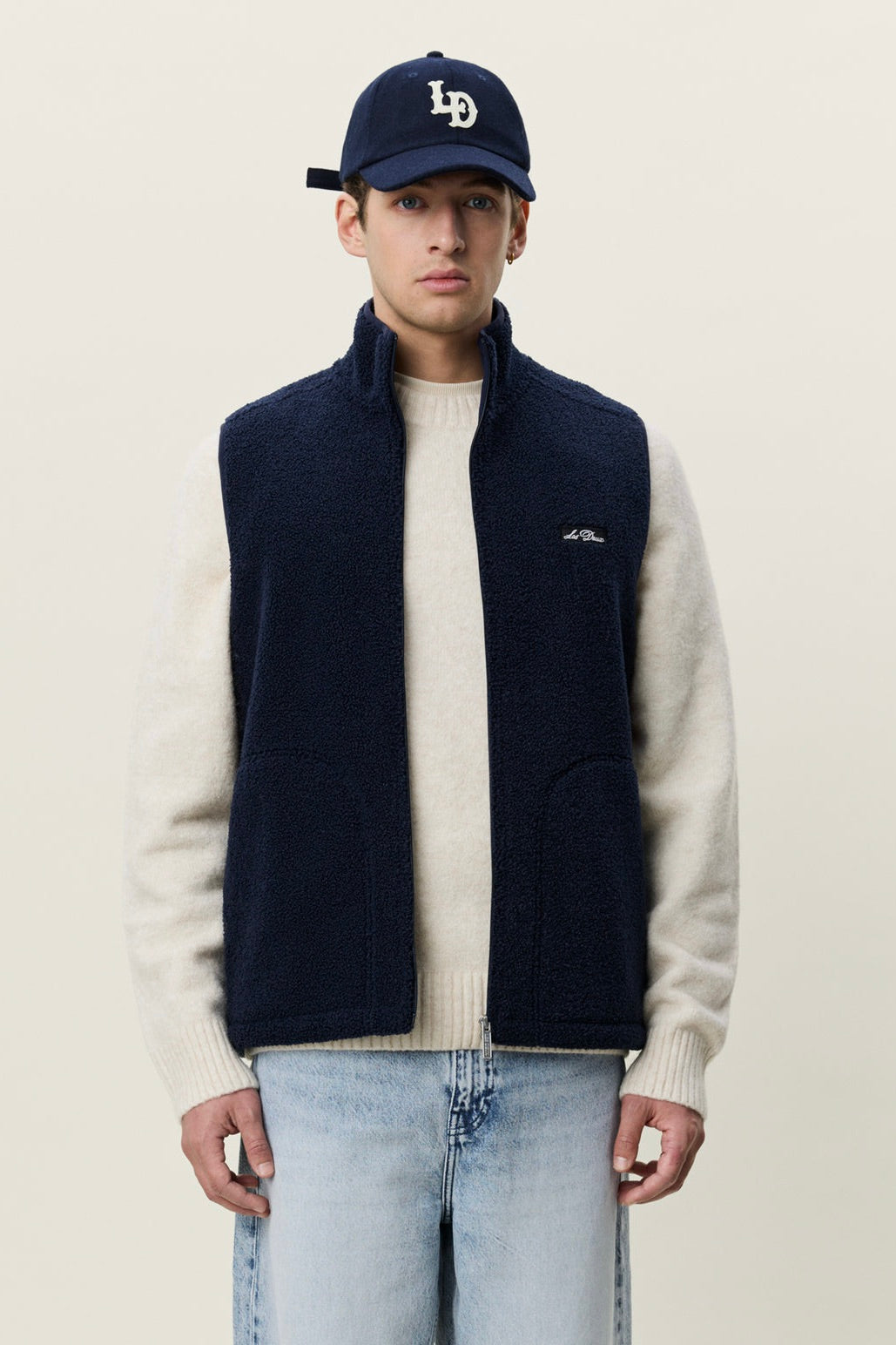 Patch Teddy Vest Dark Navy