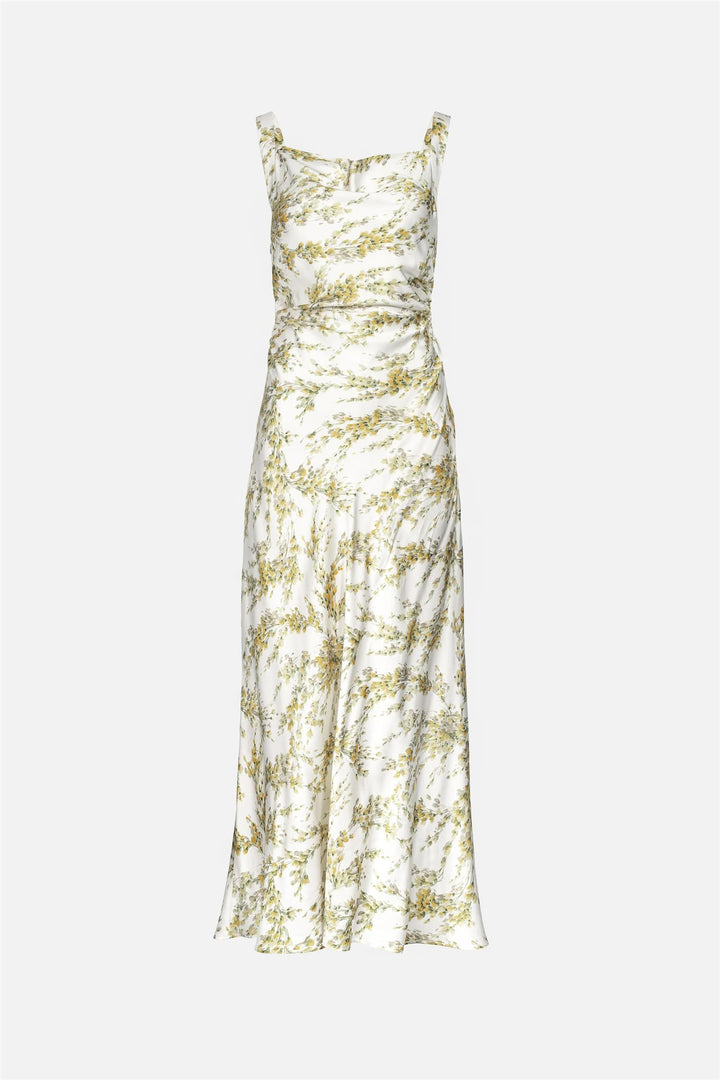 Anna Dress Yellow Mimosa Print