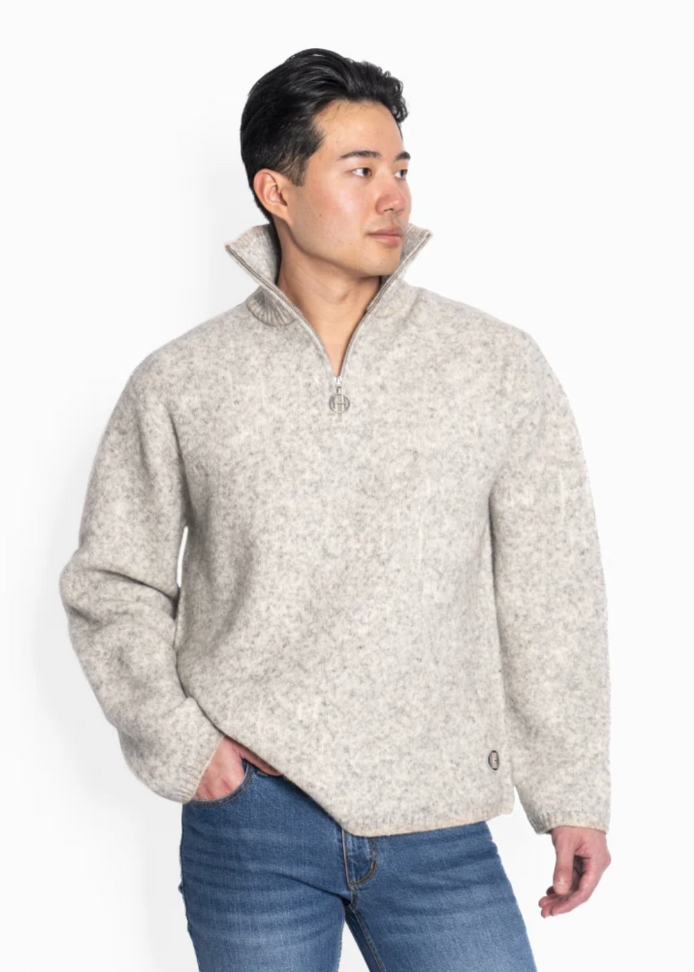 HEST Iben Half-Zip Grey Melange - Dale