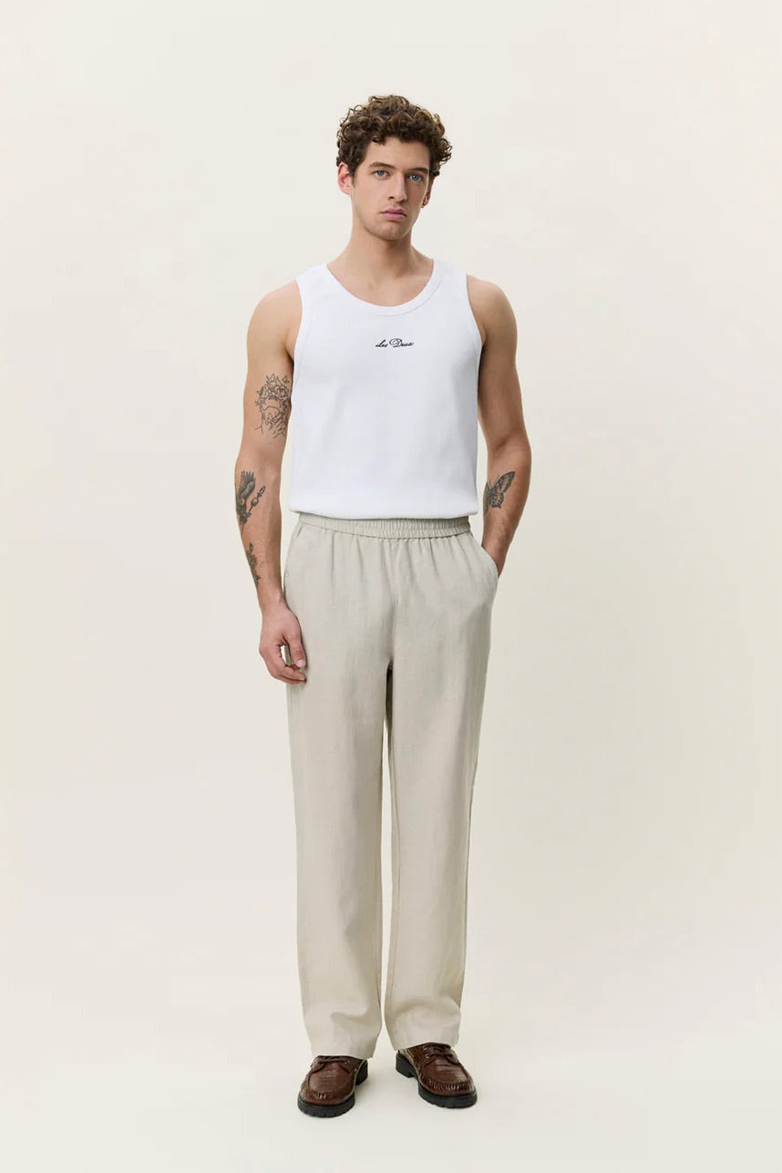 Linen Casual Pants Light Sand