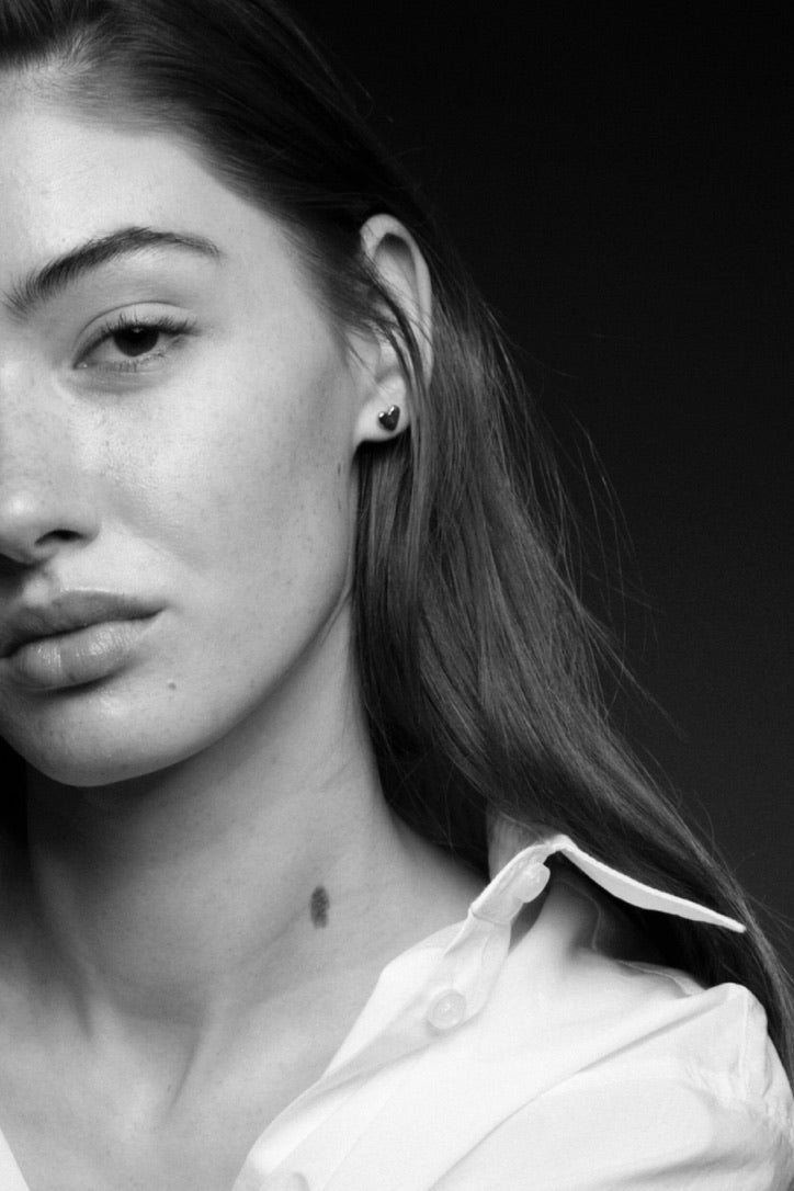 The Pebble Heart Studs