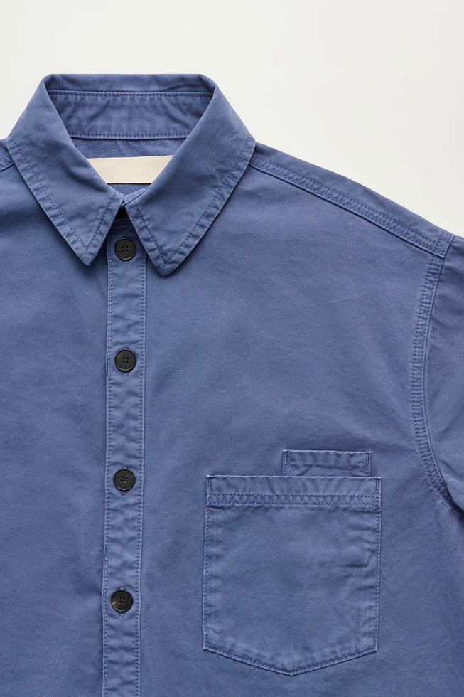 Casy Shirt Cotton Washed French Blue