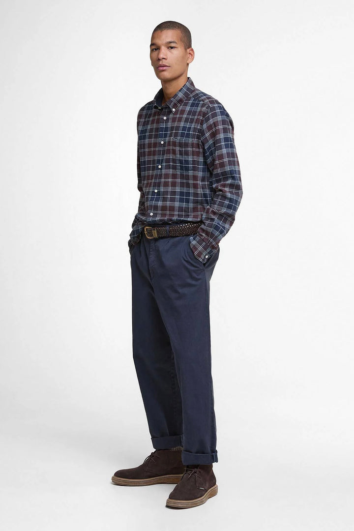 Fortrose Tailored Fit Shirt Midnight Oak Tartan
