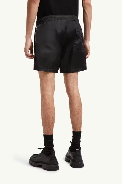 Tricolour-Trimmed Swim Shorts Black