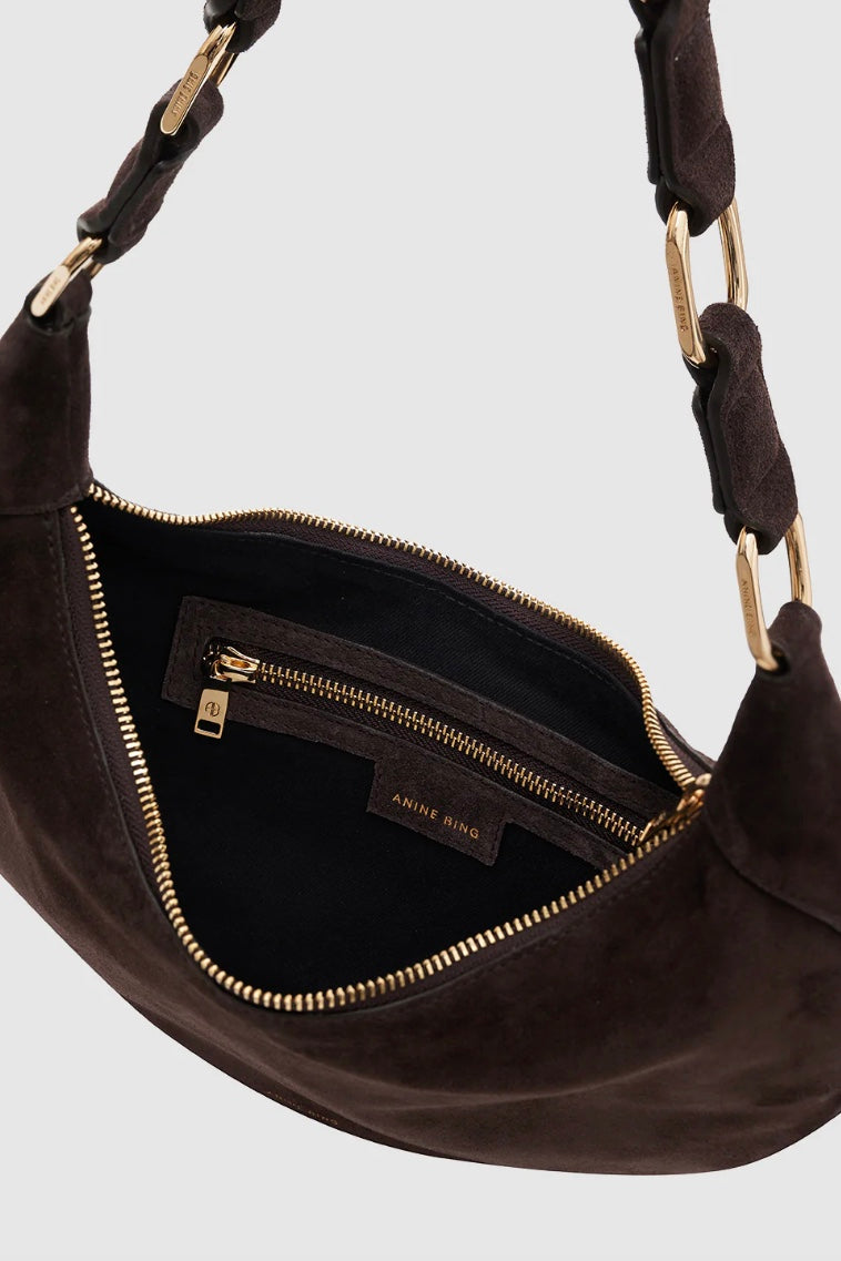 Kate Hobo Bag Dark Brown Suede