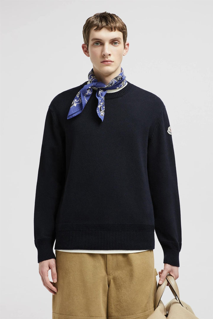 Logo Patch Cotton Jumper Blue