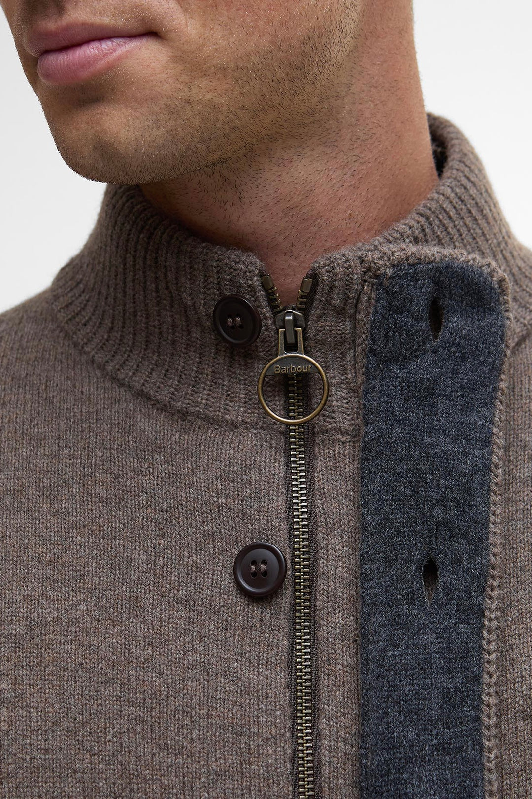 Essential Elbow Patch Jumper Dark Stone