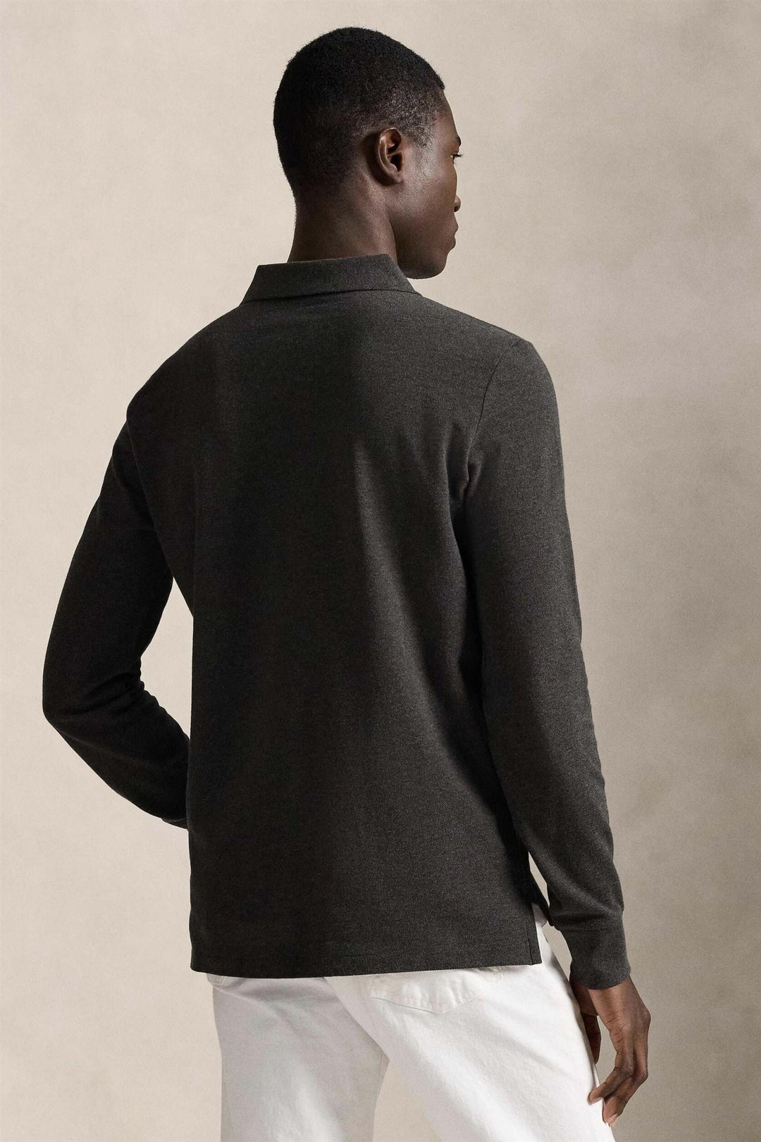 Custom Slim Fit Long Sleeve Knit Dark Charcoal Heather