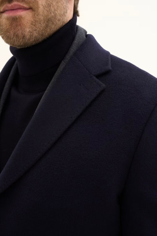 Single Breasted Coat Dark Blue
