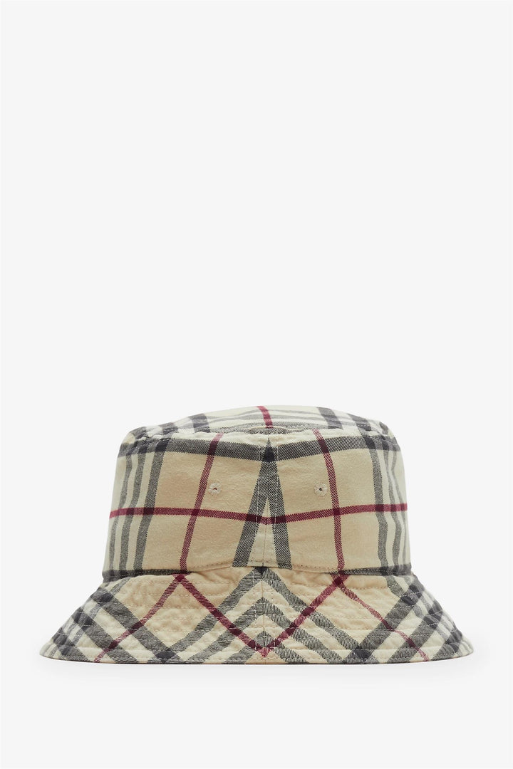 Classic Check Cotton Bucket Hat Stone