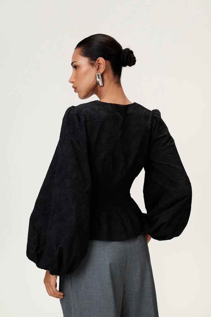 Palena Blouse Black Embroidery