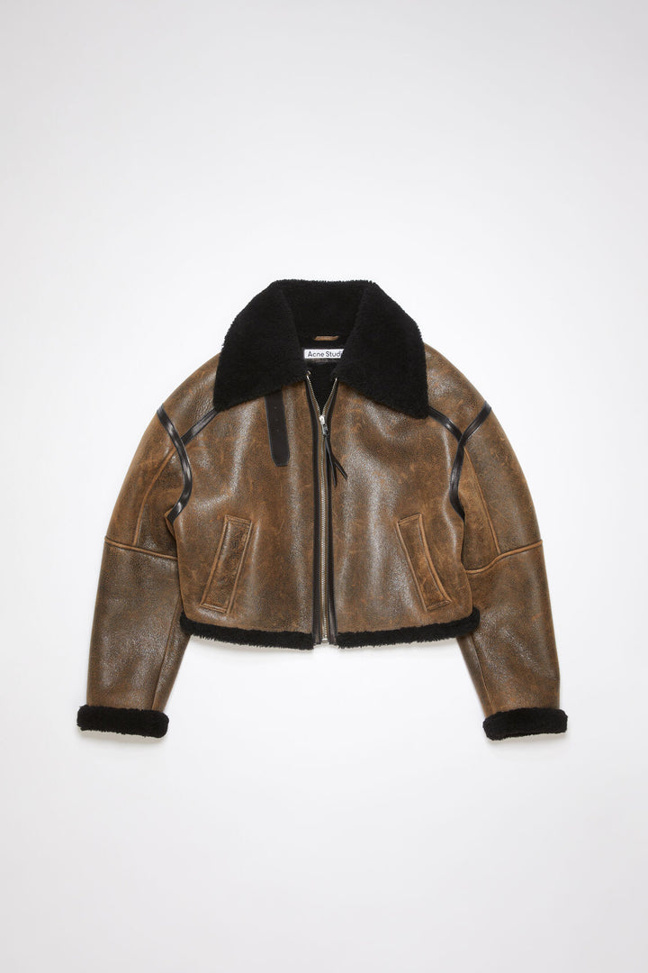 SHEARLING JACKET - Dark Brown