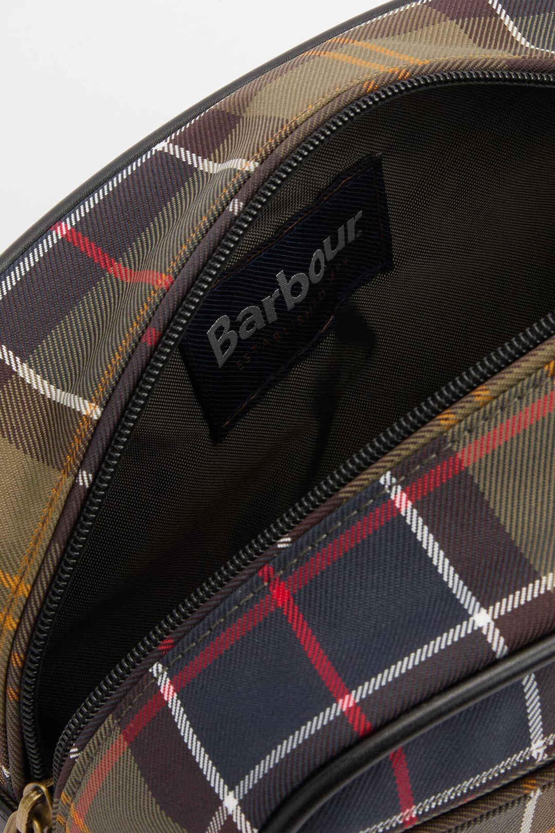 Barbour Tartan Washbag Olive