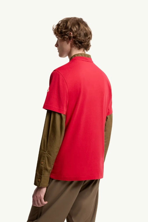MONCLER Logo Print Cotton T-Shirt Red - Dale