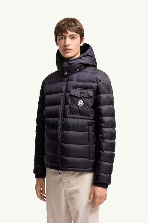 Verith Hooded Short Down Jacket Dark Blue