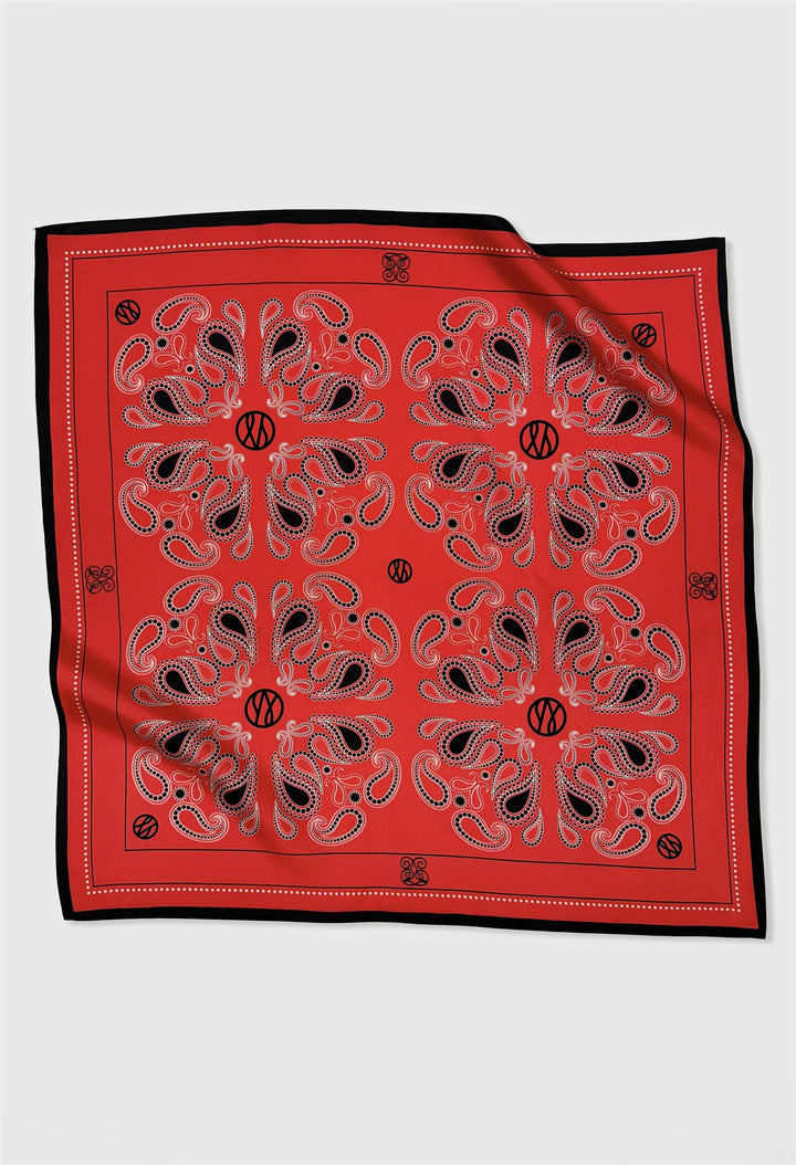 Grand Paisley Scarf Red