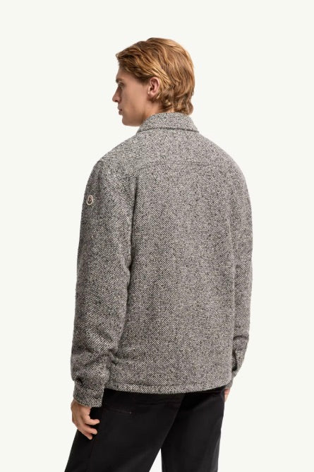 Melange Wool Blend Shirt Grey