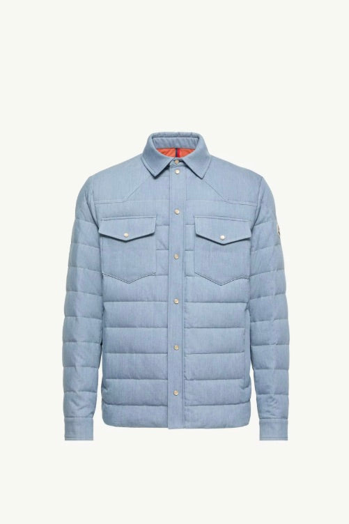 Tiriol Denim Down Shirt Jacket Pastel Blue