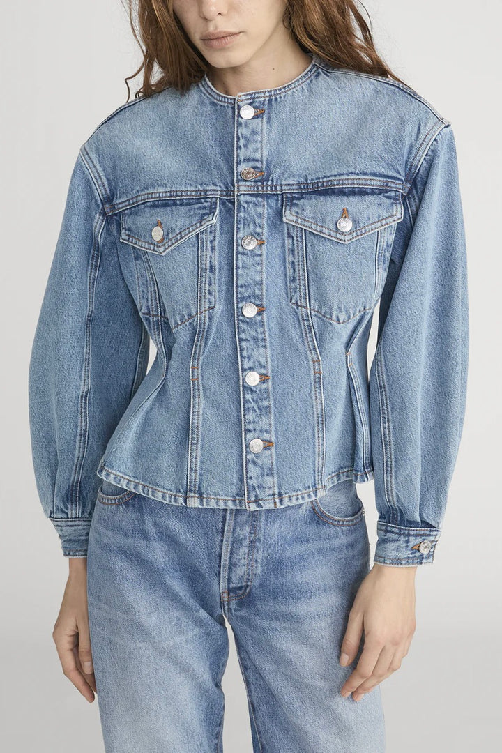 The Nipped Collarless Jacket Umbria