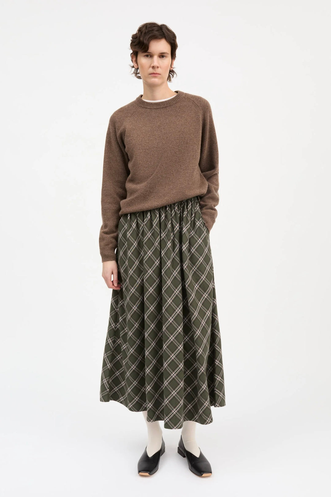 Dagny Skirt Green/White Check