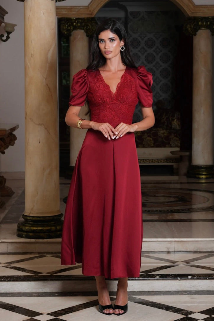 Francis Midi Dress Red