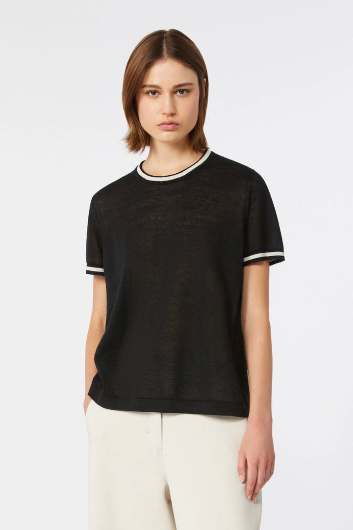 Pure Linen Sweater Black