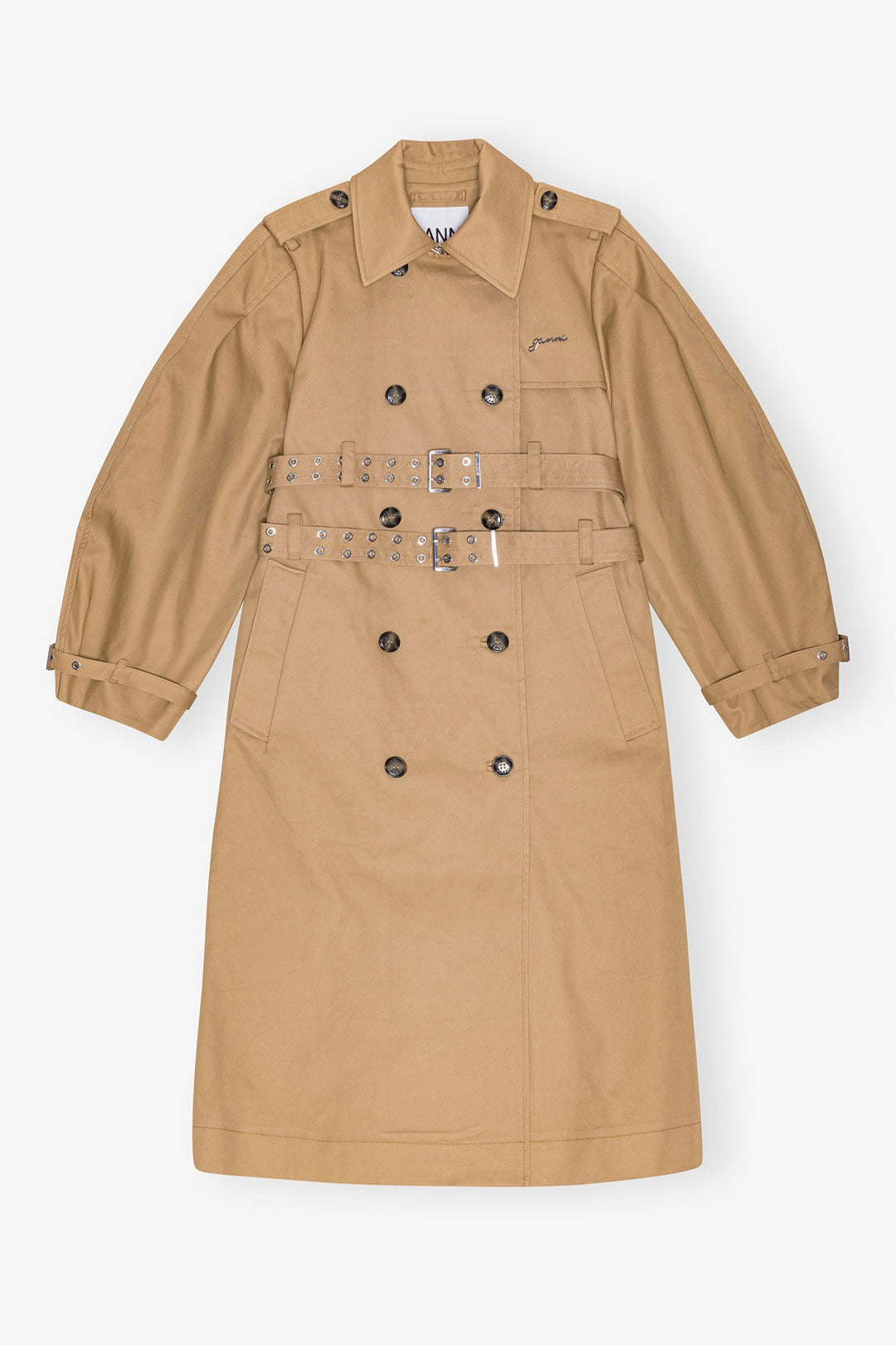 Bonded Cotton Trench Coat Tigers Eye